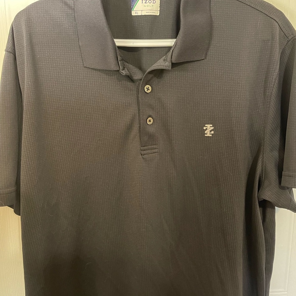 Black IZOD dry fit, lightweight polo.